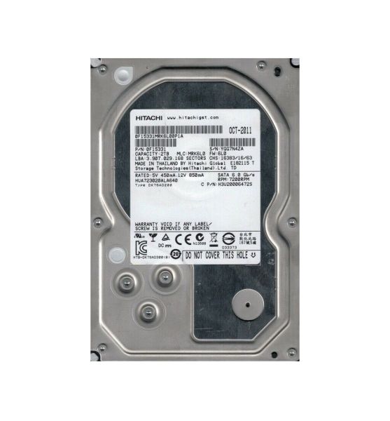 0F15331 Hitachi 2TB 7200RPM SATA 6Gb/s 64MB Cache 3.5-inch Hard Drive