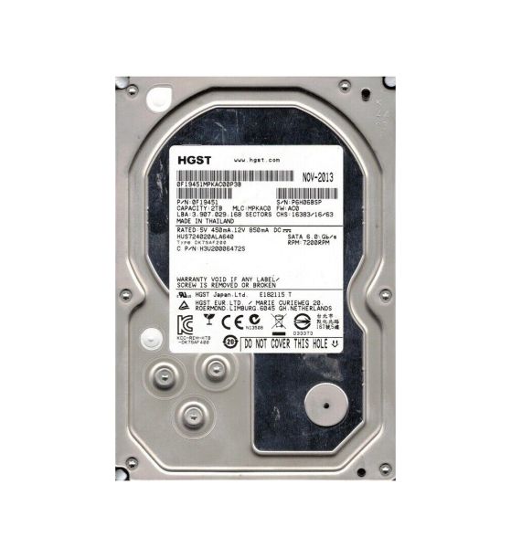 0F19451 Hitachi Ultrastar A7K2000 2TB 7200RPM SATA 3Gb/s 32MB Cache 3.5-inch Hard Drive