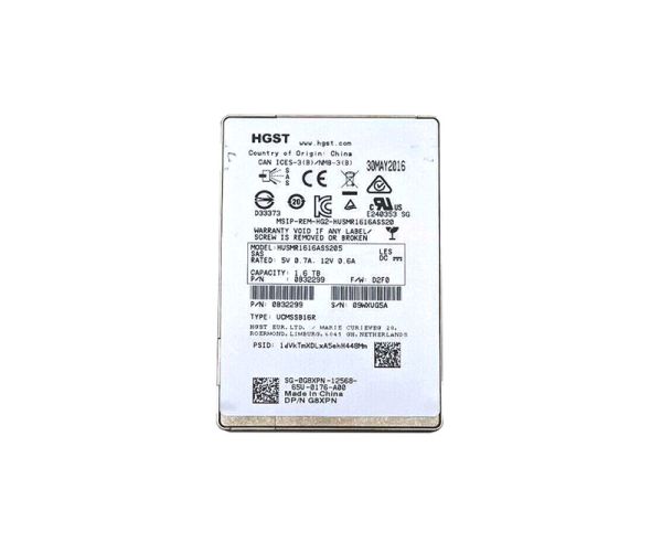 0G8XPN Dell 1.6TB SAS 12Gb/s 2.5-inch Solid State Drive