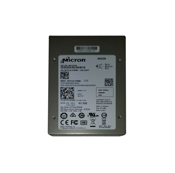 0GYT27 Dell Micron S610DC 3.84TB SAS 12Gb/s 512e 2.5-inch Solid State Drive