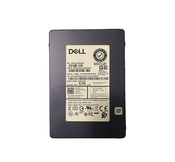 0HY1F8 Dell 960GB Triple-Level Cell SATA 6Gb/s Mixed-Use 2.5-inch Solid State Drive