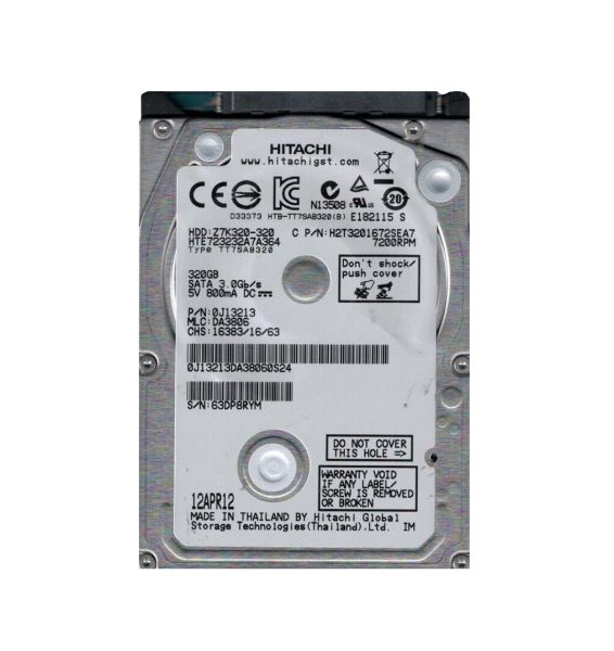 0J13213 Hitachi Travelstar Z7K320 320GB 7200RPM SATA 3Gb/s 16MB Cache 2.5-inch Hard Drive