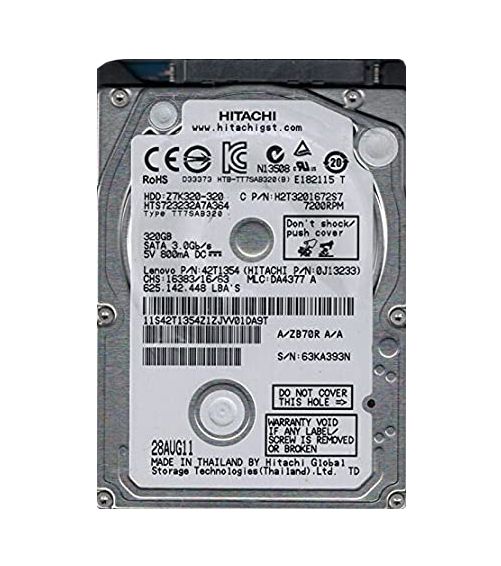 0J13233 Hitachi Travelstar Z7K320 320GB 7200RPM SATA 3Gb/s 16MB Cache 2.5-inch Hard Drive