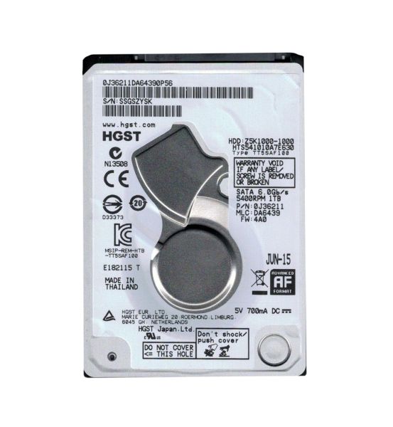 0J36211 Hitachi Travelstar Z5K1000 750GB 5400RPM SATA 6Gb/s 32MB Cache 2.5-inch Hard Drive