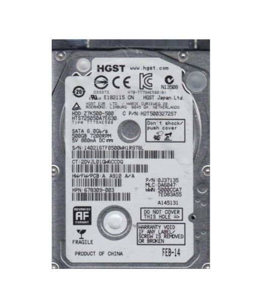 0J37135 Hitachi Travelstar Z7K500 500GB 7200RPM SATA 6Gb/s 32MB Cache 2.5-inch Hard Drive