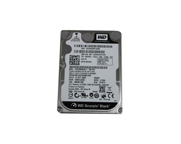 0K645G Dell 250GB 7200RPM SATA 3Gb/s 7-Pin 2.5-inch Laptop Hard Drive