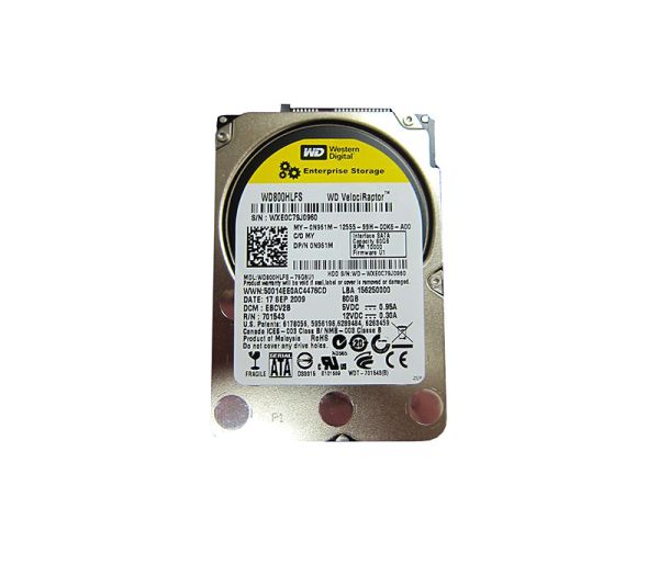 0N961M Dell 80GB 10000RPM SATA 3Gb/s 16MB Cache 2.5-inch Hard Drive
