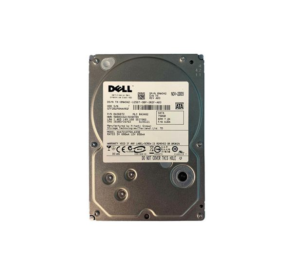 0NW342 Dell 750GB 7200RPM SATA 3Gb/s 32MB Cache Low Profile 3.5-inch Hot Swappable Hard Drive