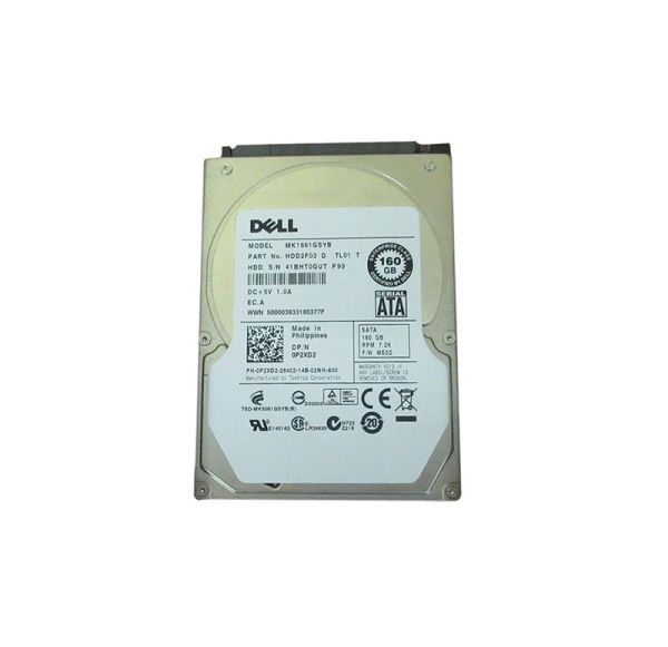 0P2XD2 Dell 160GB 7200RPM SATA 3Gb/s 16MB Cache 2.5-inch Hard Drive