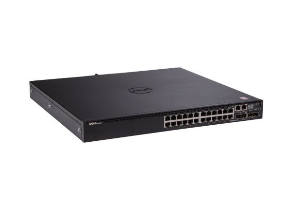 0RN6NV Dell Networking N3000 Series N3024P 24 x Ports 10/100/1000Base-T PoE+ + 2 x SFP+ Combo Ports Layer 3 Managed 1U Rack-mountable Stackable Gigabit Ethernet Network Switch