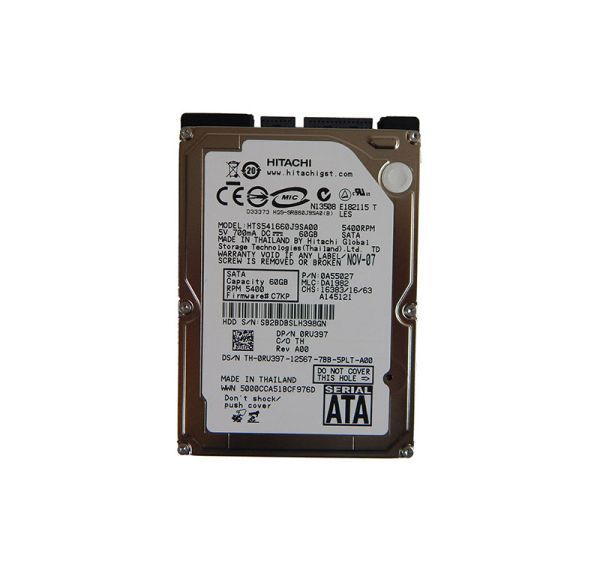 0RU397 Dell 60GB 5400RPM SATA 1.5Gb/s 2.5-inch Hard Drive