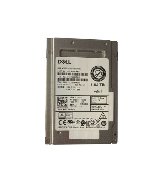 0TDNP7 Dell Kioxia 1.92TB SAS 12Gb/s Read Intensive 2.5-inch Solid State Drive