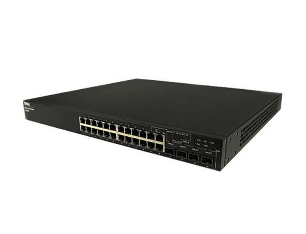 0UU867 Dell PowerConnect 6200 Series 6224P 24 x Ports PoE 10/100/1000Base-T + 4 x Ports Shared SFP Rack-mountable Layer 3 Managed Gigabit Ethernet Switch