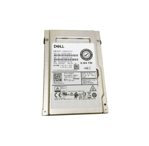 0XGKPF Dell Kioxia 3.84TB SAS 12Gb/s SED Mixed Use FIPS 140-2 2.5-inch Solid State Drive