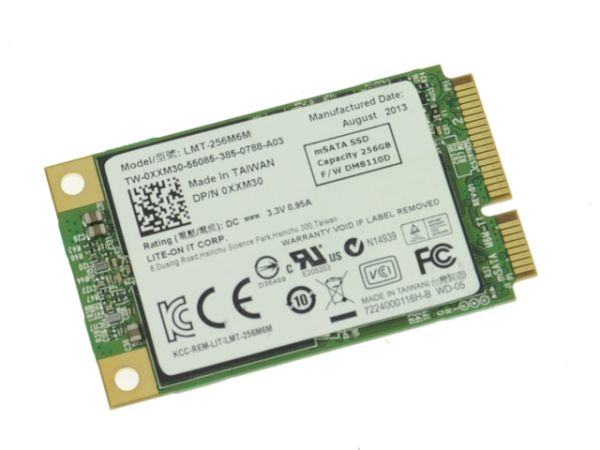 0XXM30 Dell 256GB 6Gb/s SATA mSATA MLC Solid State Drive for Latitude 6430u / E7240