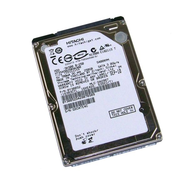 0Y30052 Hitachi Travelstar 5K500.B 250GB 5400RPM SATA 3Gb/s 8MB Cache 2.5-inch Hard Drive