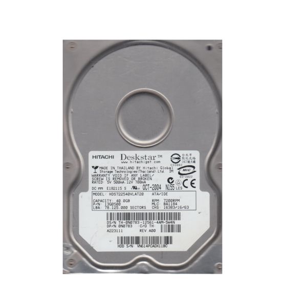 13G0500 Hitachi 40GB 7200RPM IDE/ATA 3.5-inch Hard Drive