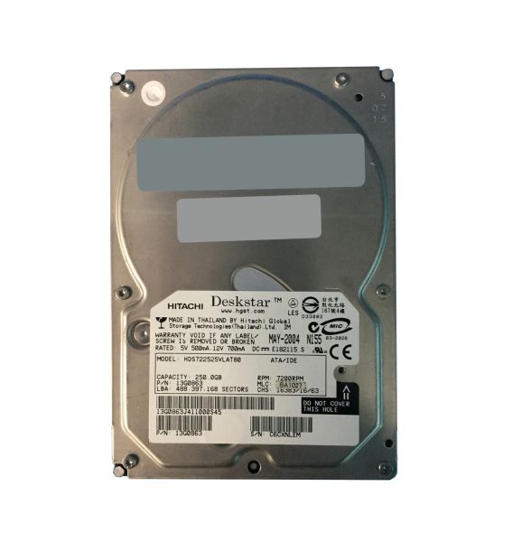 13G0863 Hitachi Deskstar 7K250 250GB 7200RPM IDE/ATA 8MB Cache 3.5-inch Hard Drive