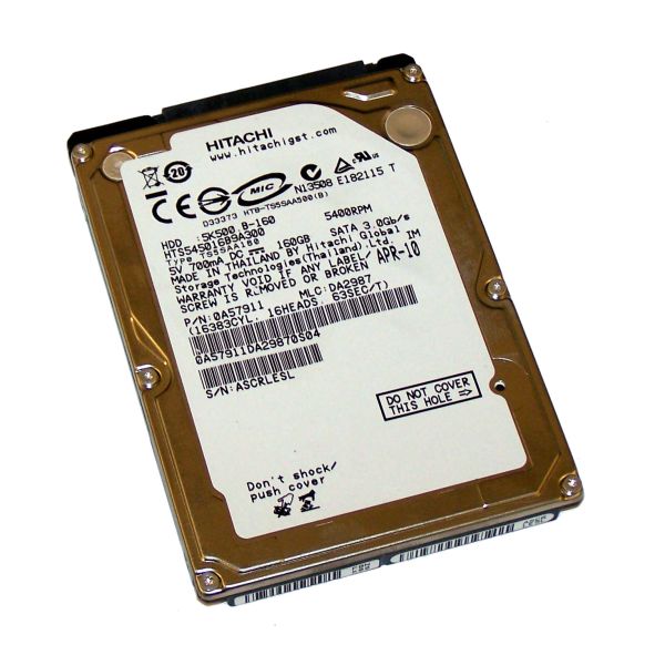 0A57911 Hitachi Travelstar 5K500.B 160GB 5400RPM SATA 3Gb/s 8MB Cache 2.5-inch Hard Drive
