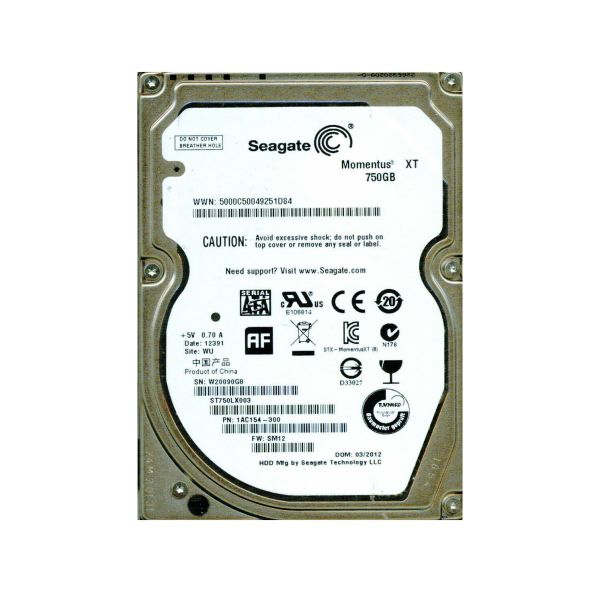 1AC154-300 Seagate 750GB 7200RPM SATA 6Gb/s 2.5-inch Hard Drive