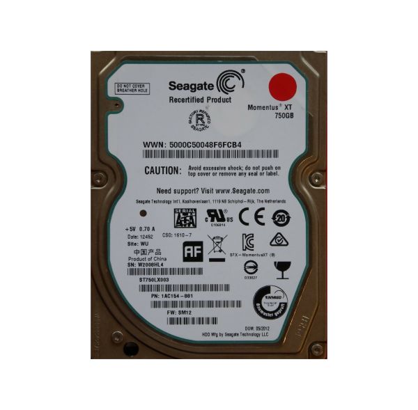 1AC154-881 Seagate 750GB 7200RPM SATA 6Gb/s 2.5-inch Hard Drive