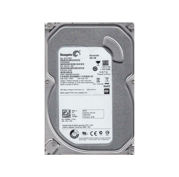 1BD141-502 Seagate BarraCuda 250GB 7200RPM SATA 6Gb/s 3.5-inch Hard Drive