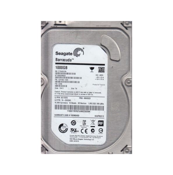 1CH162-543 Seagate 1TB 7200RPM SATA 6Gb/s 3.5-inch Hard Drive