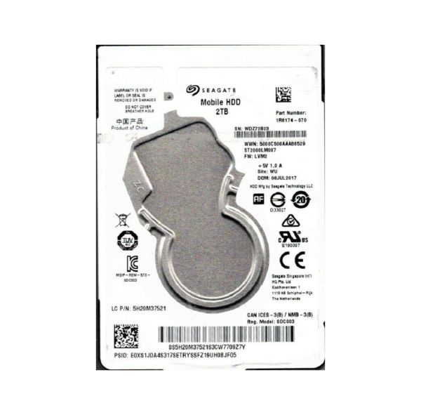 1R8174-070 Seagate 2TB 5400RPM SATA 6Gb/s 2.5-inch Hard Drive