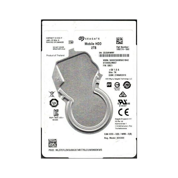 1R8174-560 Seagate 2TB 5400RPM SATA 6Gb/s 2.5-inch Hard Drive