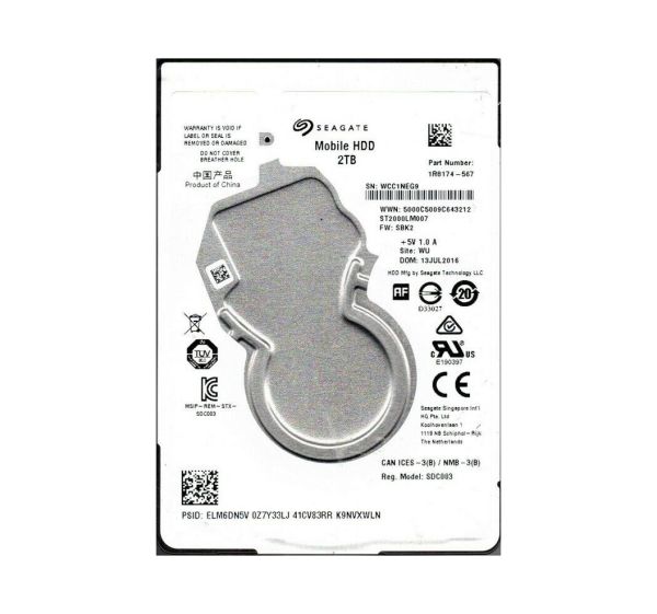 1R8174-567 Seagate 2TB 5400RPM SATA 6Gb/s 2.5-inch Hard Drive