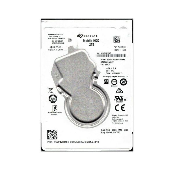 1R8174-568 Seagate 2TB 5400RPM SATA 6Gb/s 2.5-inch Hard Drive