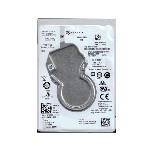 1RK172-030 Seagate 1TB 5400RPM SATA 6Gb/s 2.5-inch Hard Drive