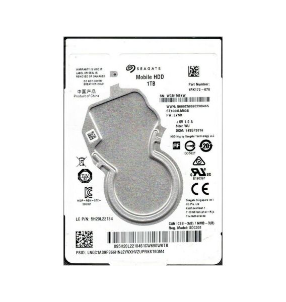 1RK172-070 Seagate 1TB 5400RPM SATA 6Gb/s 2.5-inch Hard Drive