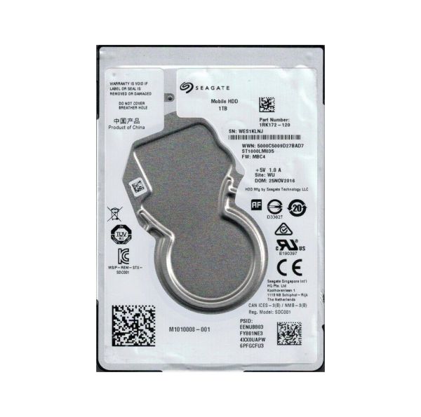 1RK172-120 Seagate 1TB 5400RPM SATA 6Gb/s 2.5-inch Hard Drive