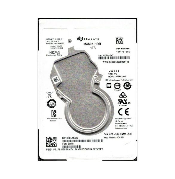 1RK172-285 Seagate 1TB 5400RPM SATA 6Gb/s 2.5-inch Hard Drive
