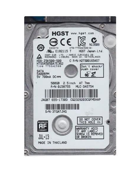 Z5K500-500 Hitachi 500GB 5400RPM SATA 3Gb/s 8MB Cache 2.5-inch Hard Drive