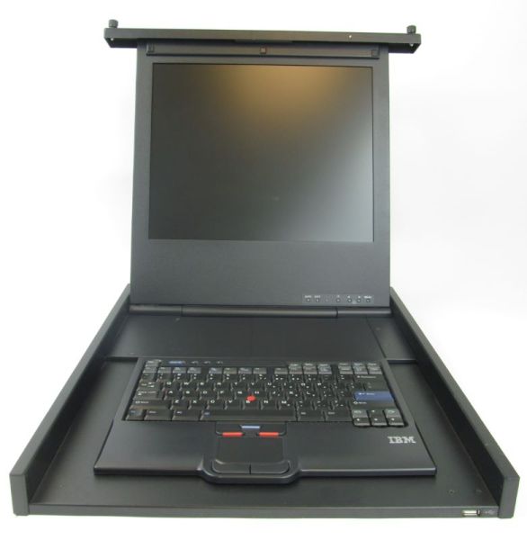 172317X IBM 1U 17-inch Flat Panel Console Kit with Keyboard Mouse and Rails
