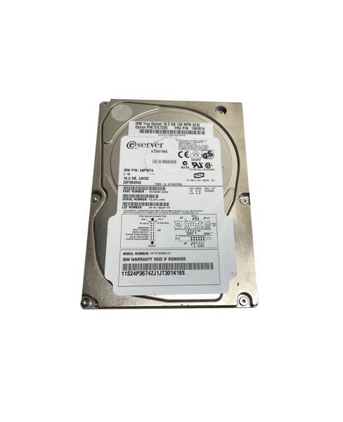 24P3674 IBM 18.2GB 10000RPM Ultra-160 SCSI Hot Pluggable 3.5-inch Hard Drive with Tray