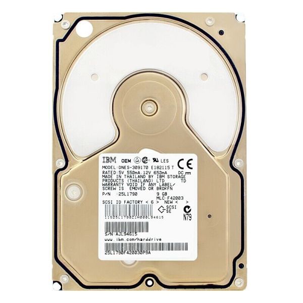 25L1790 IBM Ultrastar 18ES 9.1GB 7200RPM Ultra SCSI 50-Pin 2MB Cache 3.5-inch Hard Drive