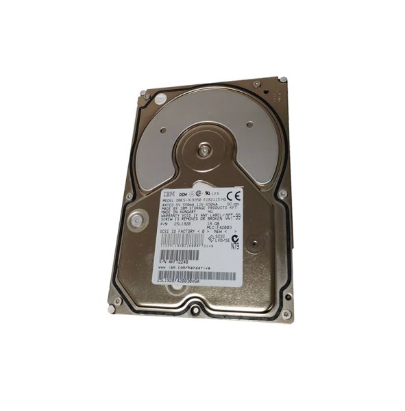 25L1920 IBM Ultrastar 18ES 18GB 7200RPM Ultra2 Wide SCSI 80-Pin 2MB Cache 3.5-inch Hard Drive