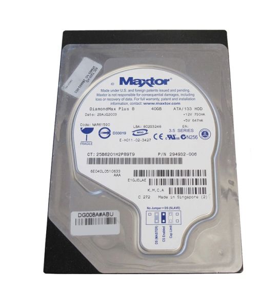 294932-006 HP 40GB 7200RPM IDE Ultra ATA-133 3.5-inch Internal Hard Drive