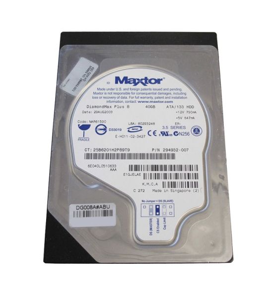 294932-007 HP 40GB 7200RPM IDE Ultra ATA-133 3.5-inch Internal Hard Drive