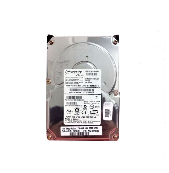33P3391 IBM 73GB 10000RPM Ultra-320 SCSI 80-Pin Hot-Swappable 3.5-inch Hard Drive