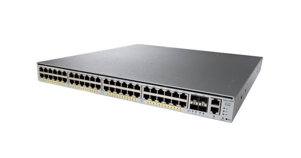 WS-C4948E-E Cisco Catalyst 4948 48 x 10/100/1000Base-T + 4 x shared SFP Layer 3 managed Rack-Mountable Gigabit Ethernet Network Switch