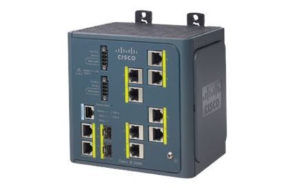 IE-3000-8TC-RF Cisco Industrial Ethernet 3000 Series RJ-45 8 x Ports 10/100Base-TX + 2 x combo Gigabit SFP Layer 2+ managed DIN rail mountable Fast Ethernet Switch