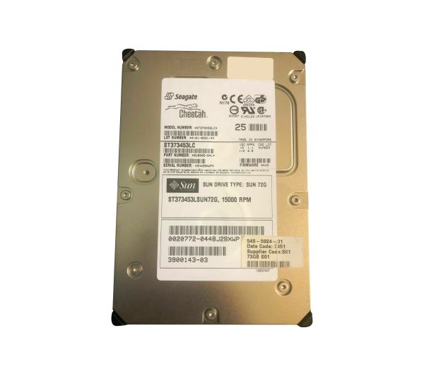 390-0143 Sun 73GB 15000RPM Ultra-320 SCSI LVD Hot-Pluggable 80-Pin 3.5-inch Hard Drive
