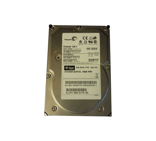 390-0174-02 Sun 73GB 10000RPM Ultra-320 SCSI LVD Hot-Pluggable 80-Pin 3.5-inch Hard Drive