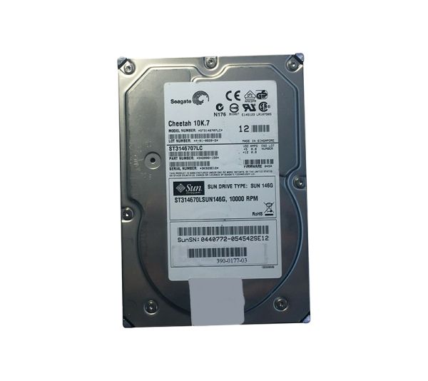 390-0177 Sun 146GB 10000RPM Ultra-320 SCSI LVD Hot-Pluggable 80-Pin 3.5-inch Hard Drive