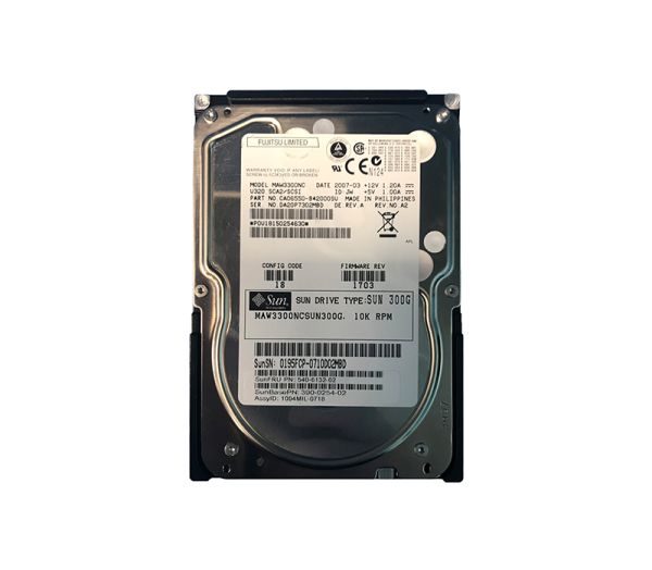 390-0254-01 Sun 300GB 10000RPM Ultra-320 SCSI LVD Hot-Pluggable 80-Pin 3.5-inch Hard Drive