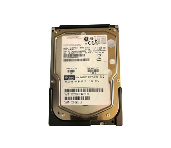 390-0260-01 Sun 73GB 15000RPM Ultra-320 SCSI LVD Hot-Pluggable 80-Pin 3.5-inch Hard Drive